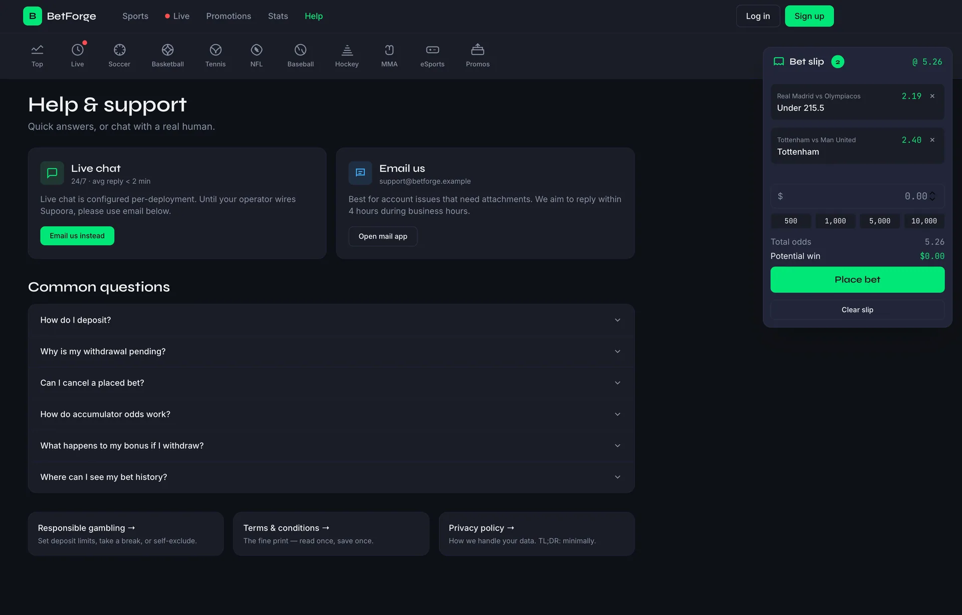 BetForge — Self-Hosted Sports Betting Platform screenshot 5