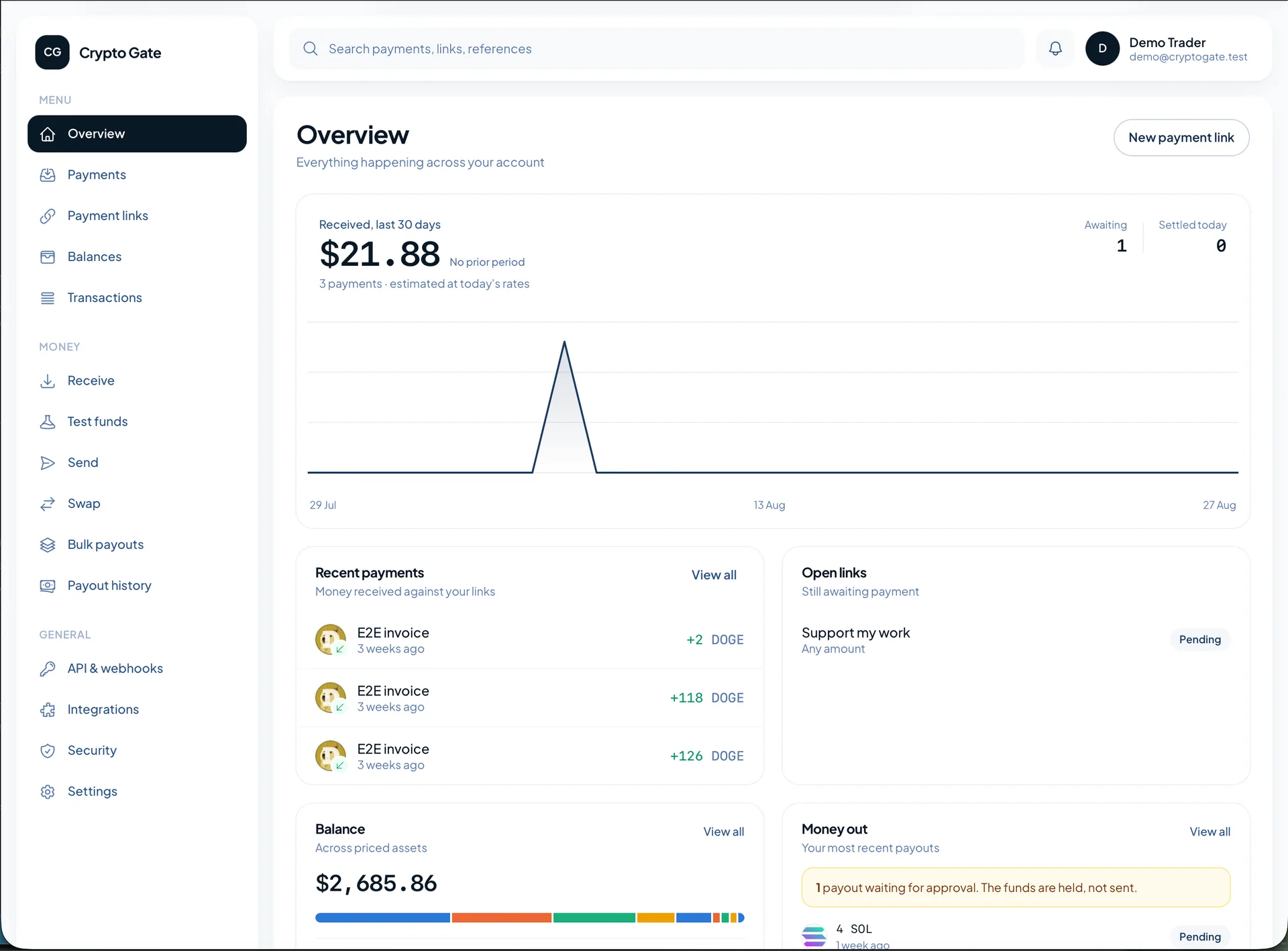 CryptoGate — Multi-Chain Payment Gateway (Flutter + Laravel) screenshot 9