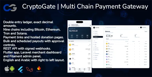 CryptoGate — Multi-Chain Payment Gateway (Flutter + Laravel)