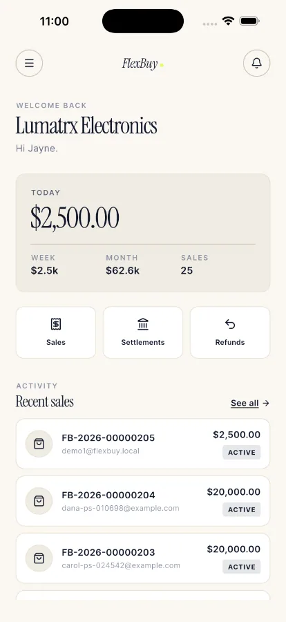 FlexBuy — Buy Now Pay Later Platform (Flutter + Laravel) screenshot 7