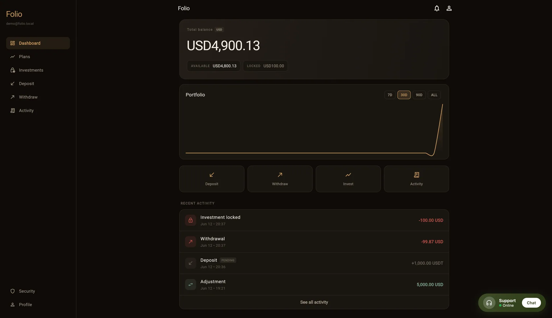 Folio — Private Wealth Wallet & Investment App (Flutter + Laravel) screenshot 4