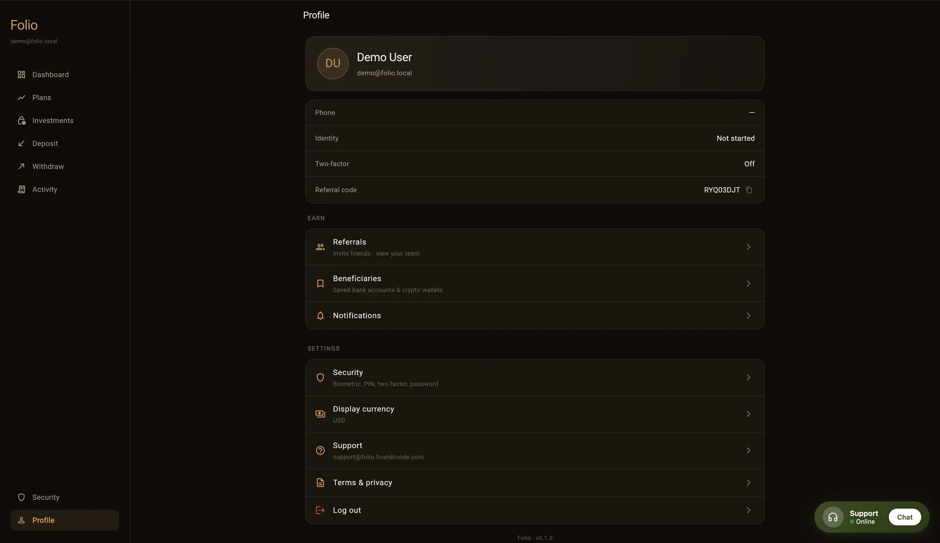 Folio — Private Wealth Wallet & Investment App (Flutter + Laravel) screenshot 6
