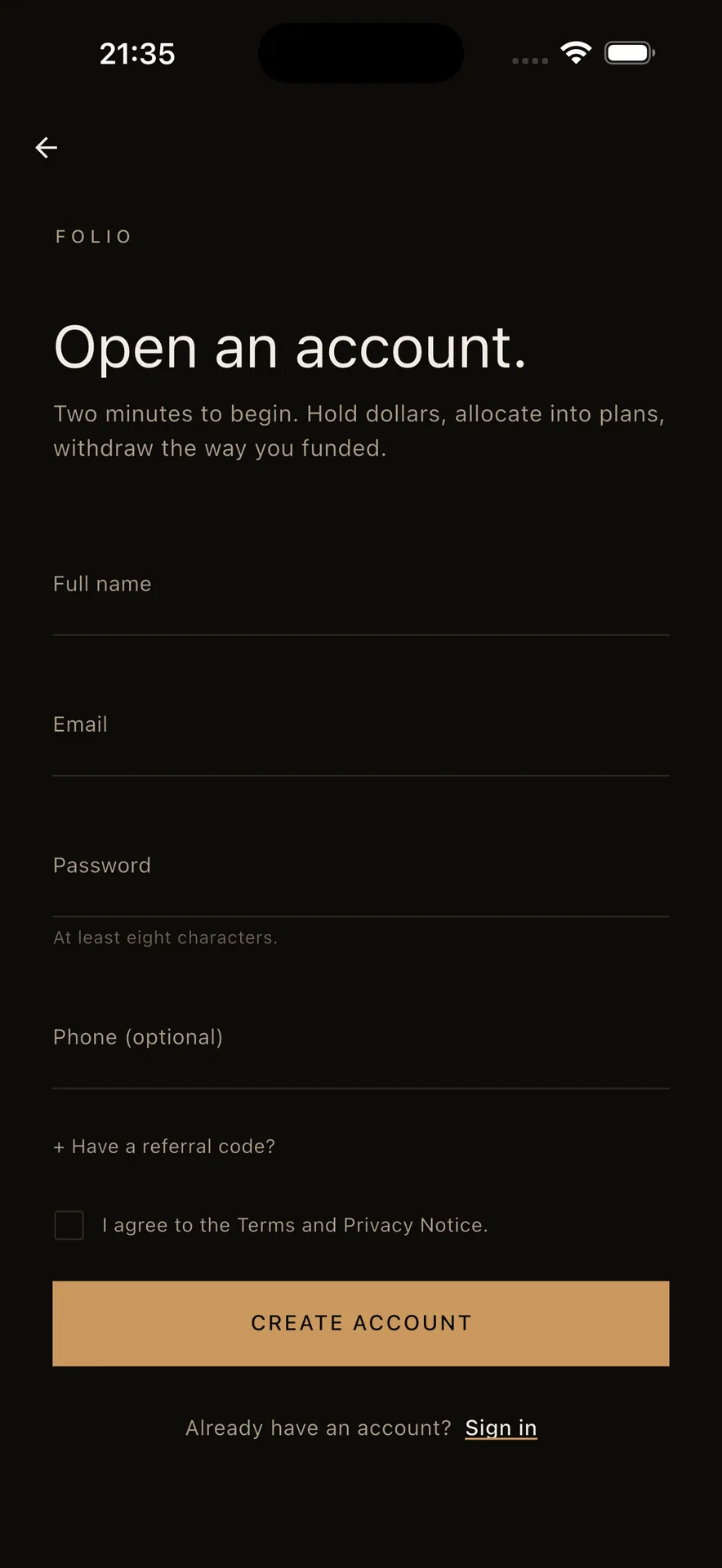 Folio — Private Wealth Wallet & Investment App (Flutter + Laravel) screenshot 12