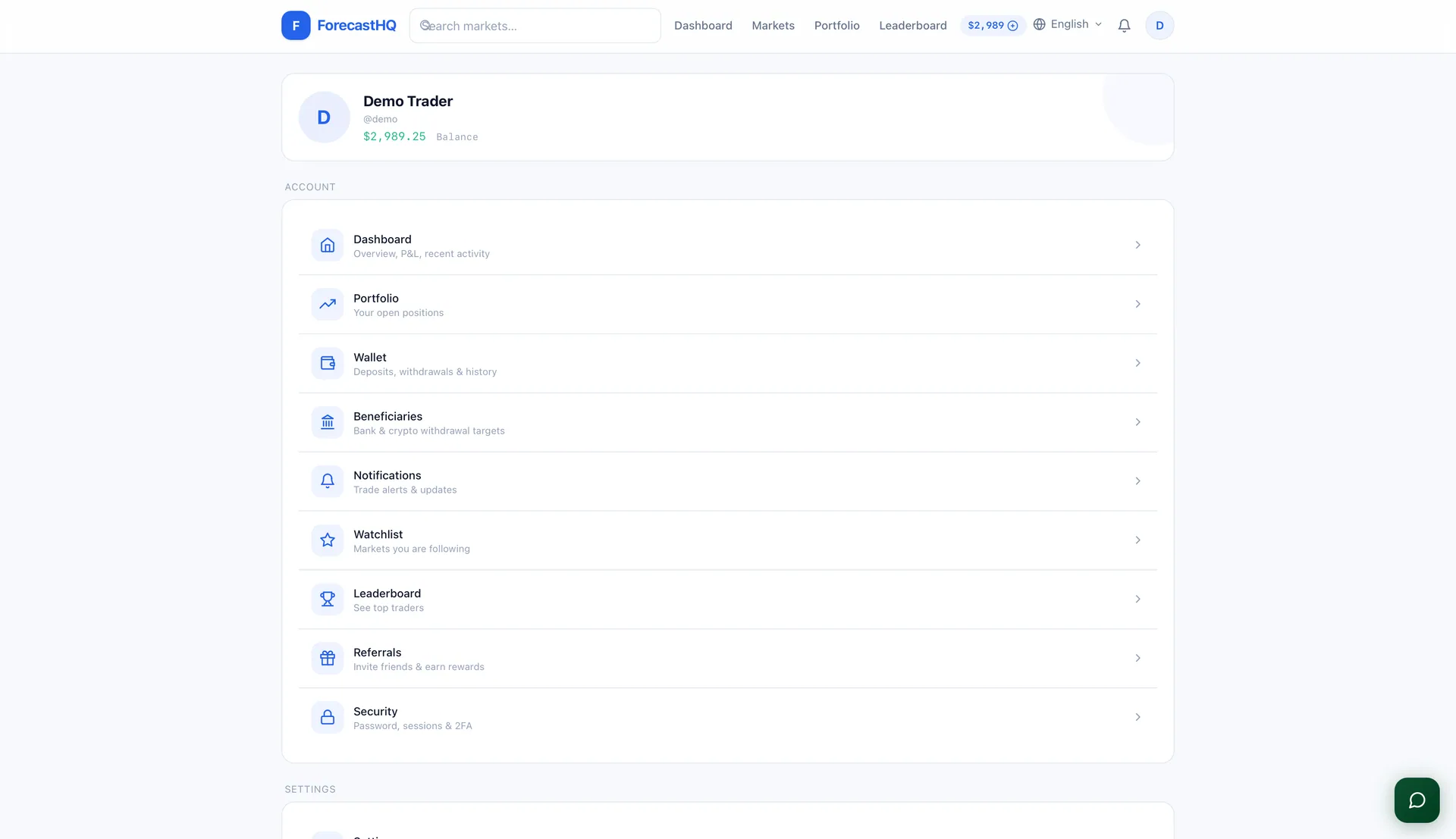 ForecastHQ - Prediction Market Platform (Polymarket-in-a-Box) screenshot 37