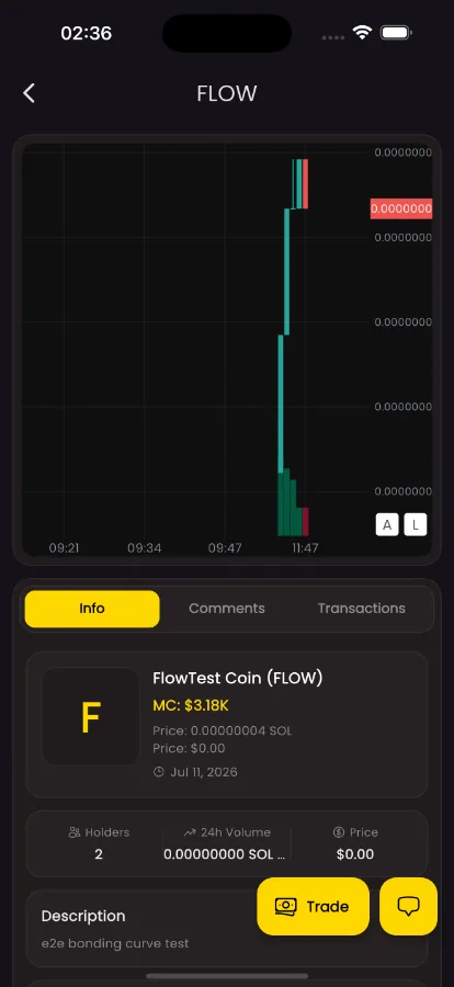 FunPump — Solana Memecoin Launchpad (Flutter + Node) screenshot 4