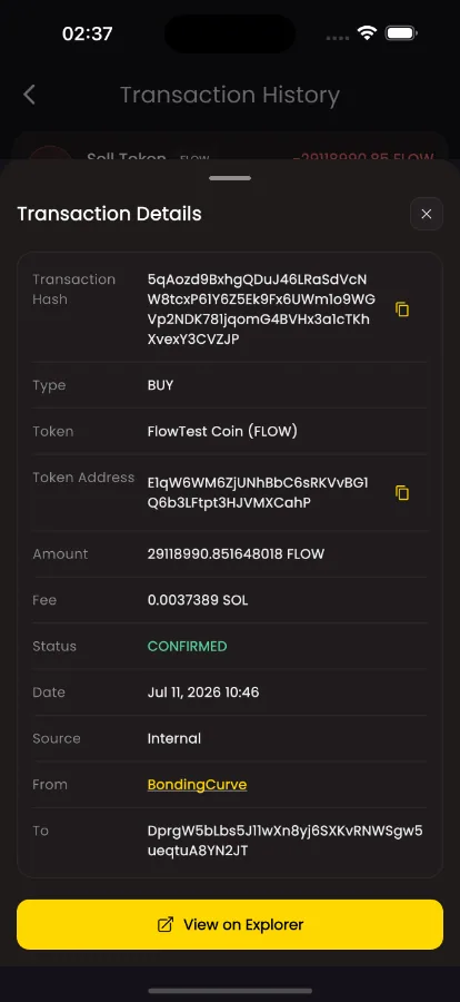 FunPump — Solana Memecoin Launchpad (Flutter + Node) screenshot 7