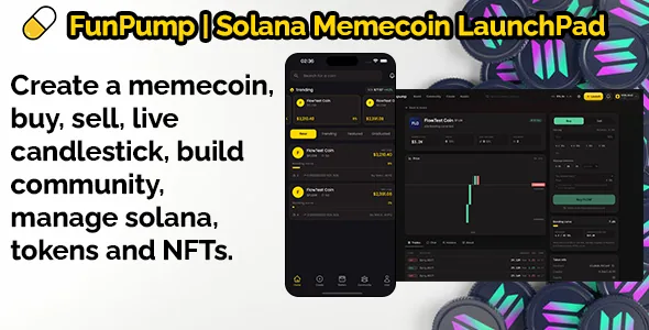 FunPump — Solana Memecoin Launchpad (Flutter + Node)
