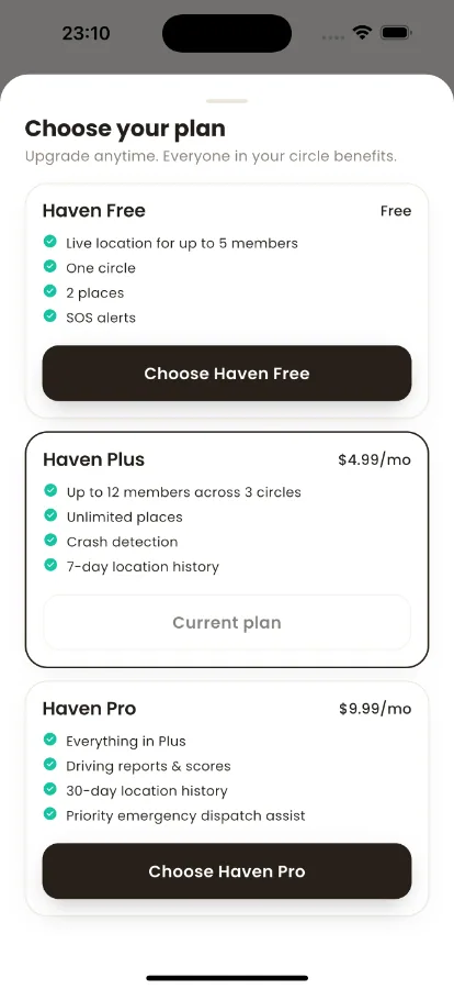 Haven — Family Safety & Location Sharing (Flutter + Laravel) screenshot 5