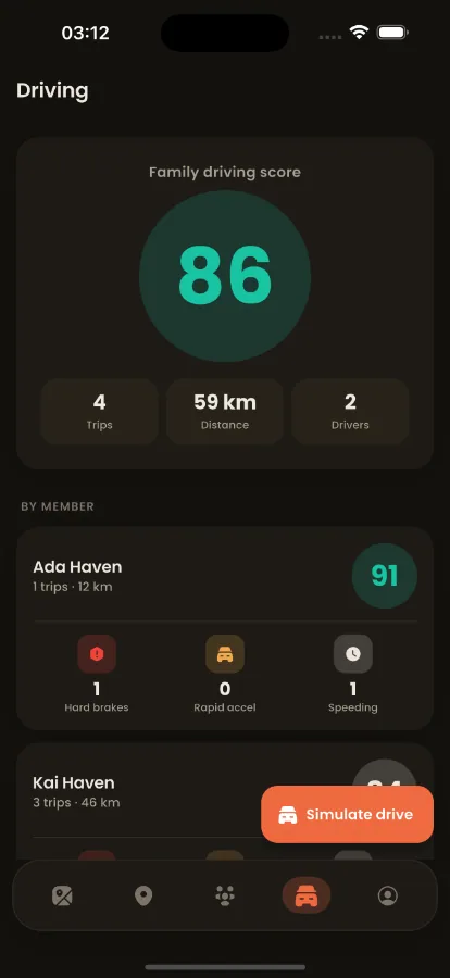 Haven — Family Safety & Location Sharing (Flutter + Laravel) screenshot 9
