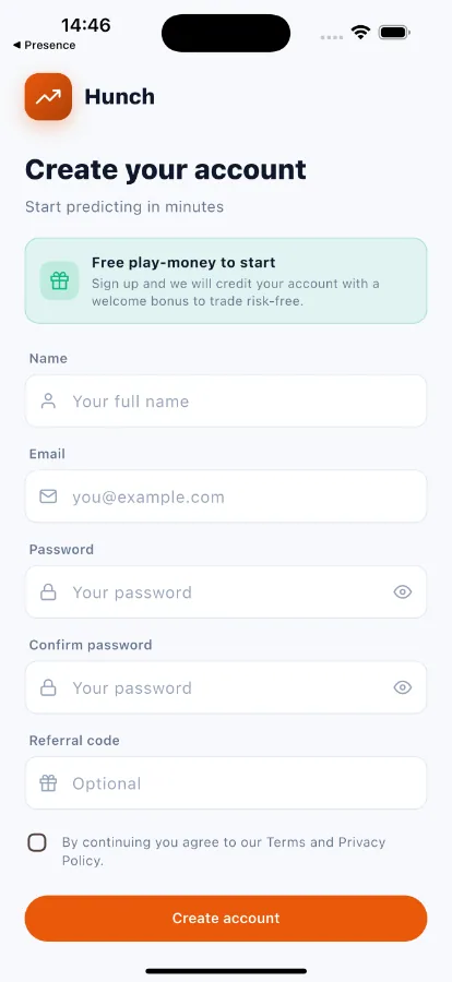 Hunch — Prediction Game Platform (Flutter + Laravel) screenshot 3