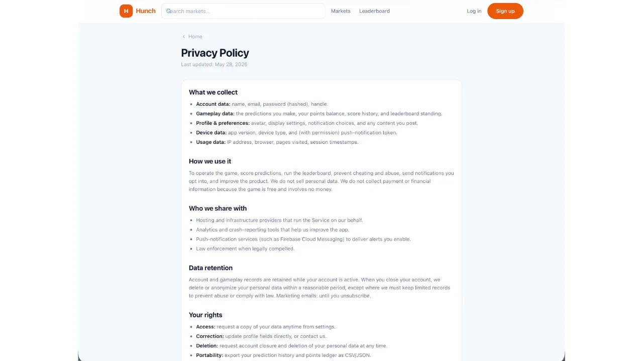 Hunch — Prediction Game Platform (Flutter + Laravel) screenshot 12