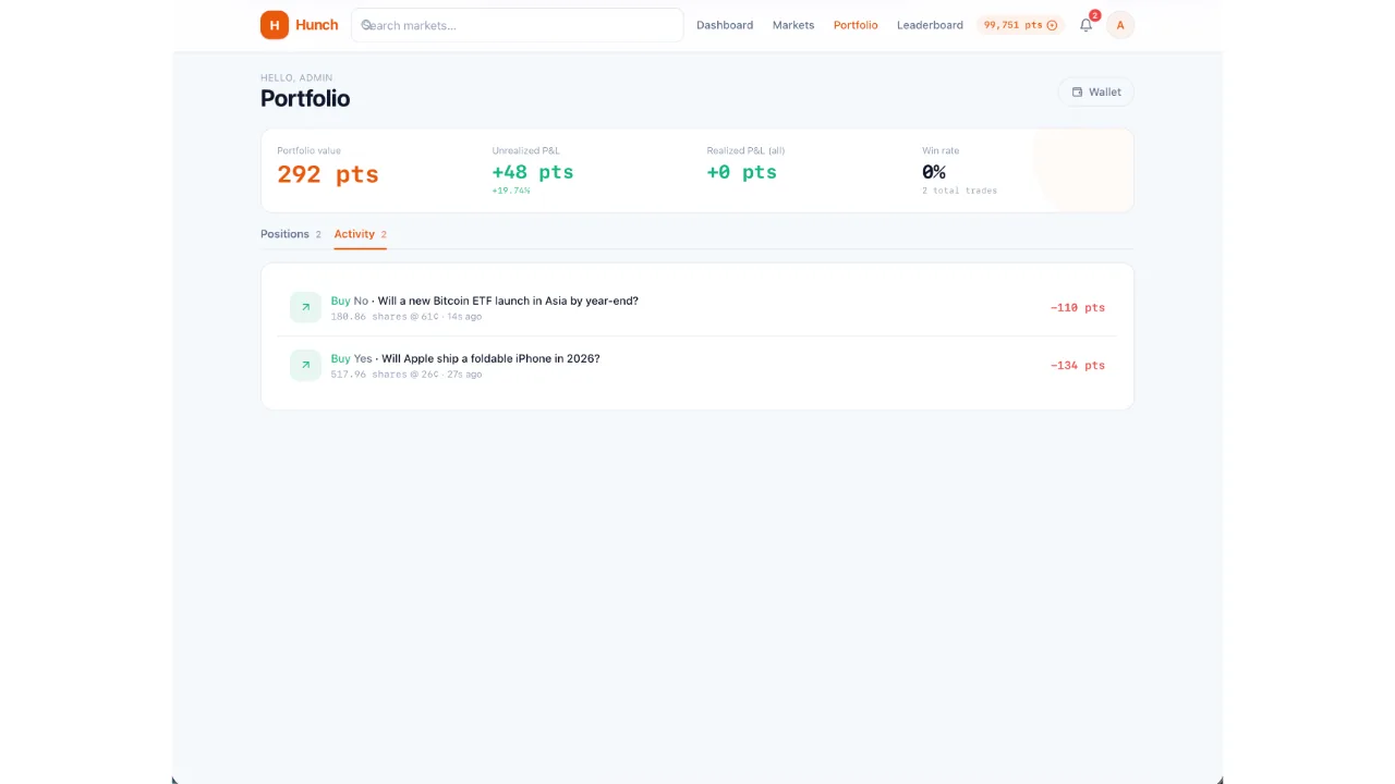 Hunch — Prediction Game Platform (Flutter + Laravel) screenshot 14