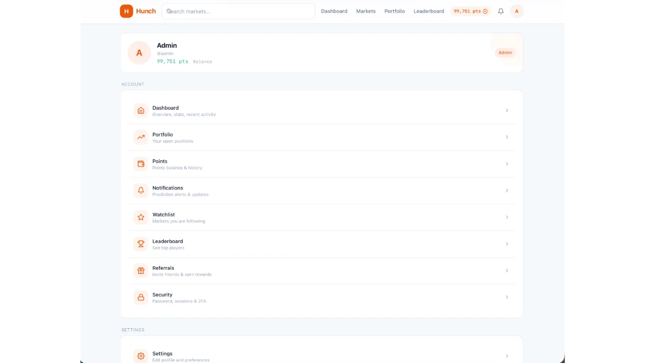 Hunch — Prediction Game Platform (Flutter + Laravel) screenshot 15