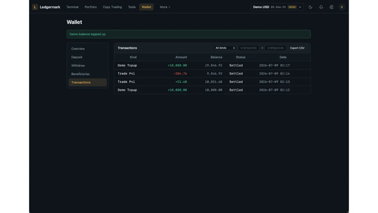 Ledgermark — Multi-Asset Trading App (Flutter + Laravel) screenshot 12