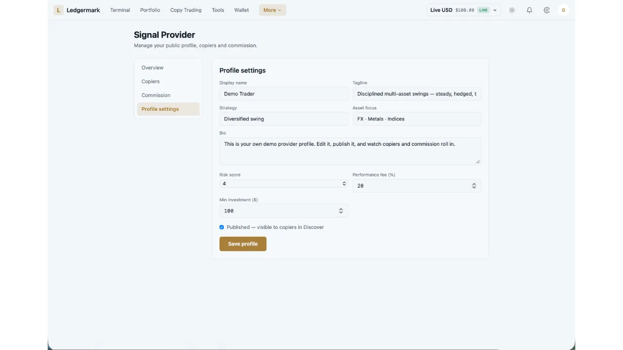 Ledgermark — Multi-Asset Trading App (Flutter + Laravel) screenshot 15