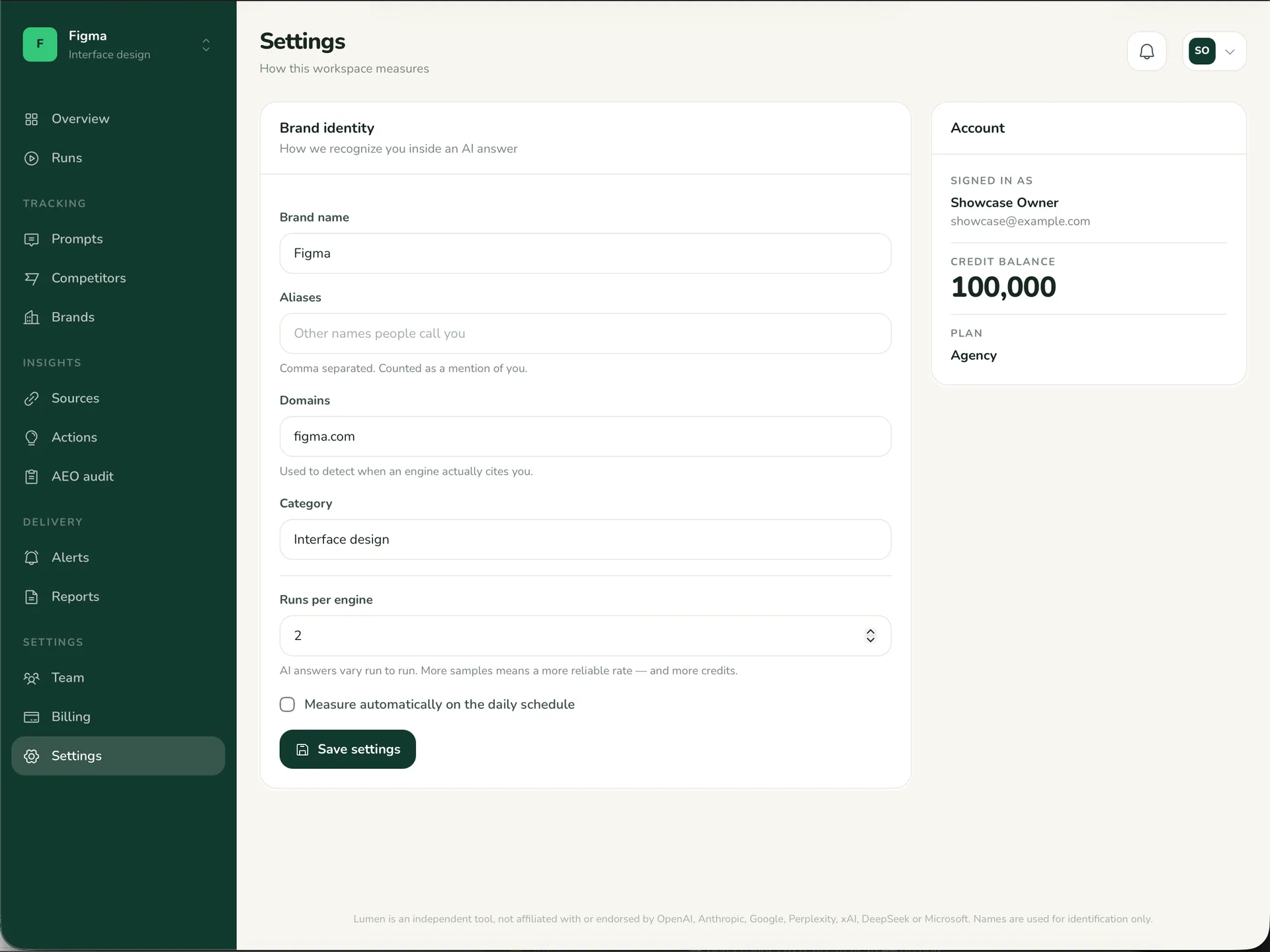 Lumen — AI Search Visibility Tracker (Laravel + Flutter) screenshot 5