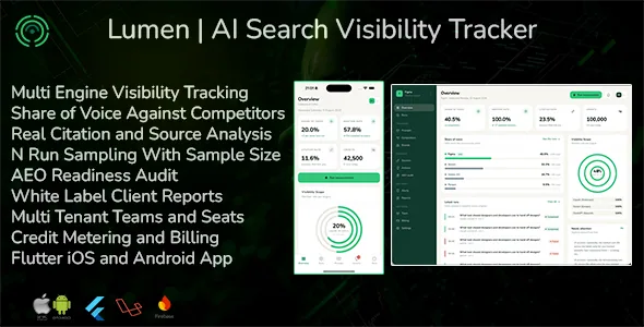 Lumen — AI Search Visibility Tracker (Laravel + Flutter)