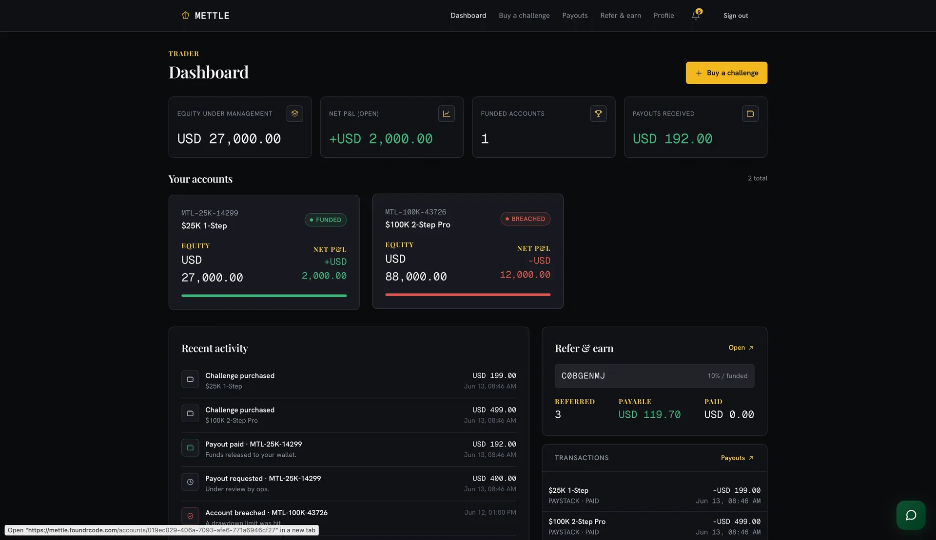 Mettle — White-Label Prop Firm Platform screenshot 10