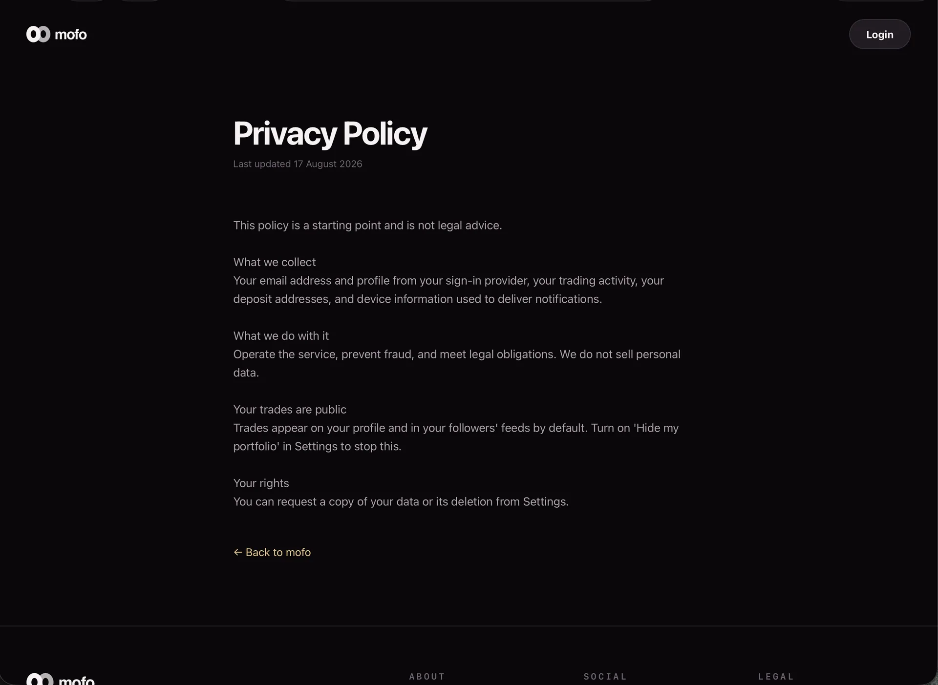 Mofo — Social Crypto Trading App (Flutter + Laravel) screenshot 3