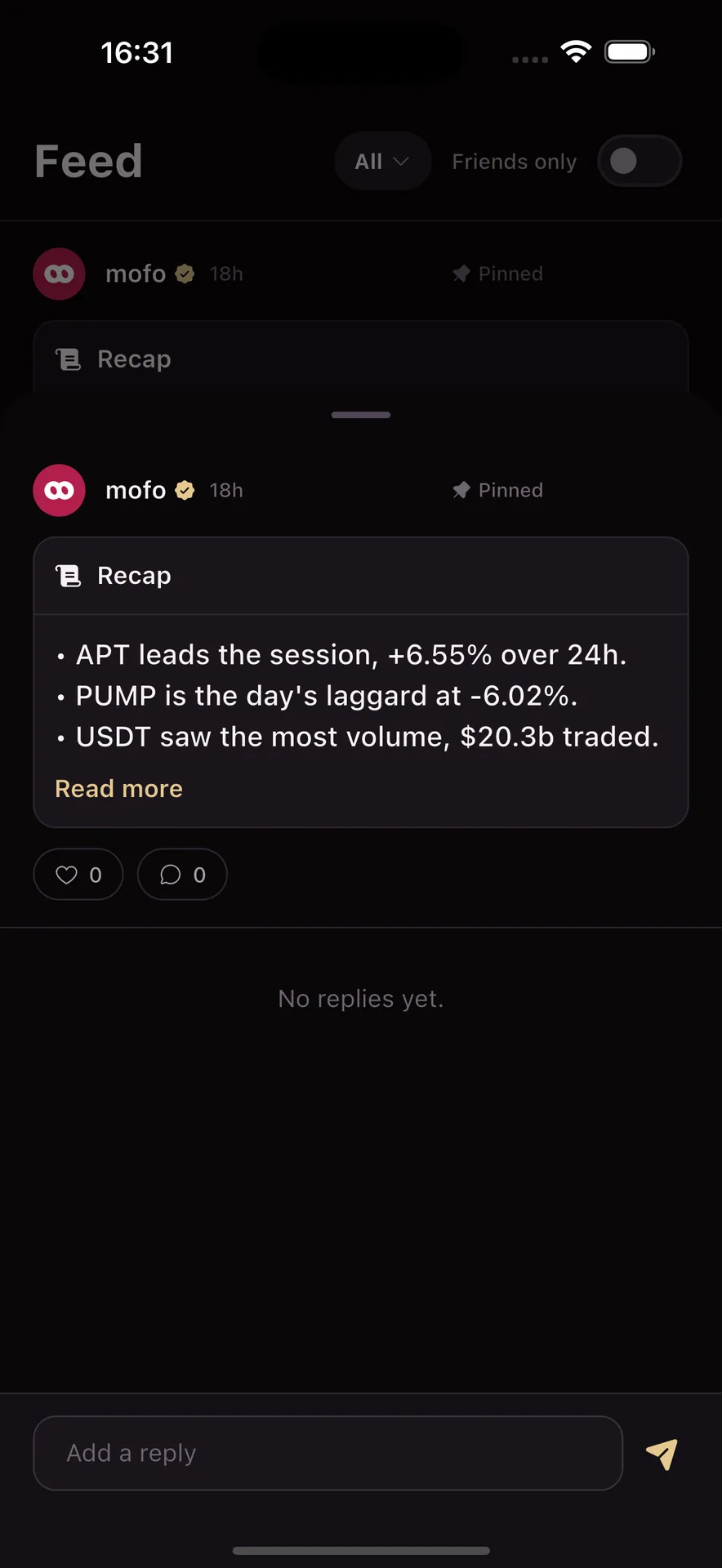 Mofo — Social Crypto Trading App (Flutter + Laravel) screenshot 14