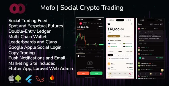 Mofo — Social Crypto Trading App (Flutter + Laravel)