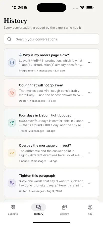 Polymath — Multi-Expert AI Assistant Platform (Laravel + Flutter) screenshot 4