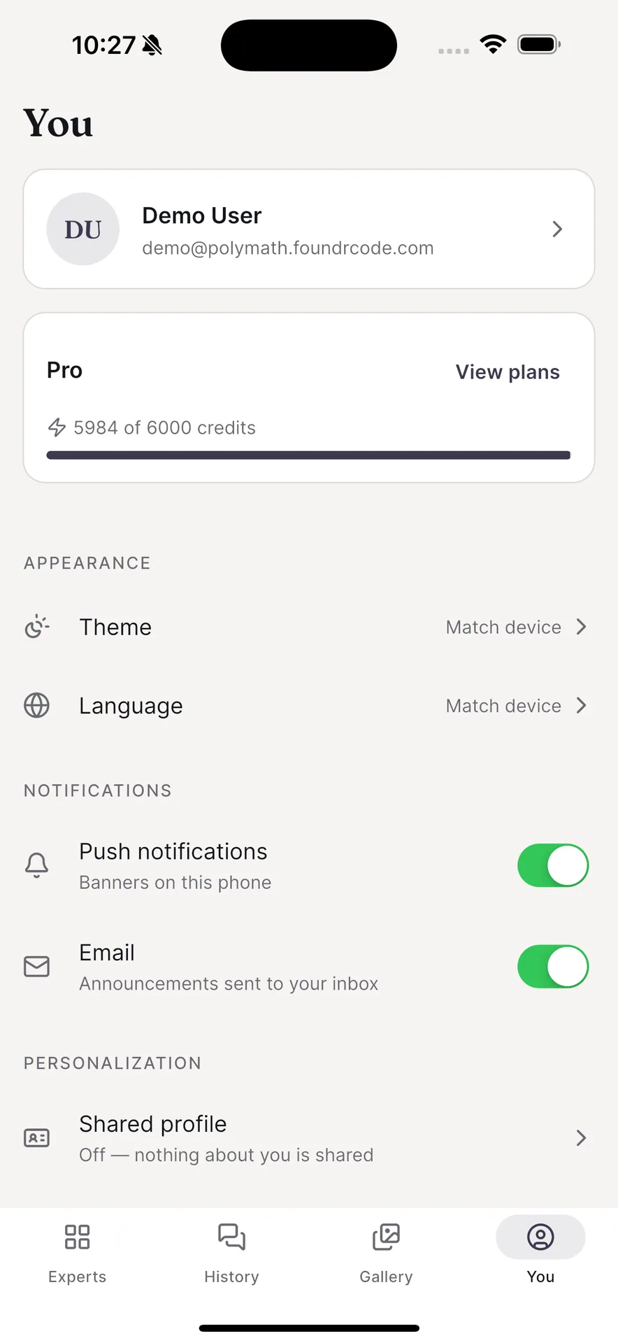Polymath — Multi-Expert AI Assistant Platform (Laravel + Flutter) screenshot 18