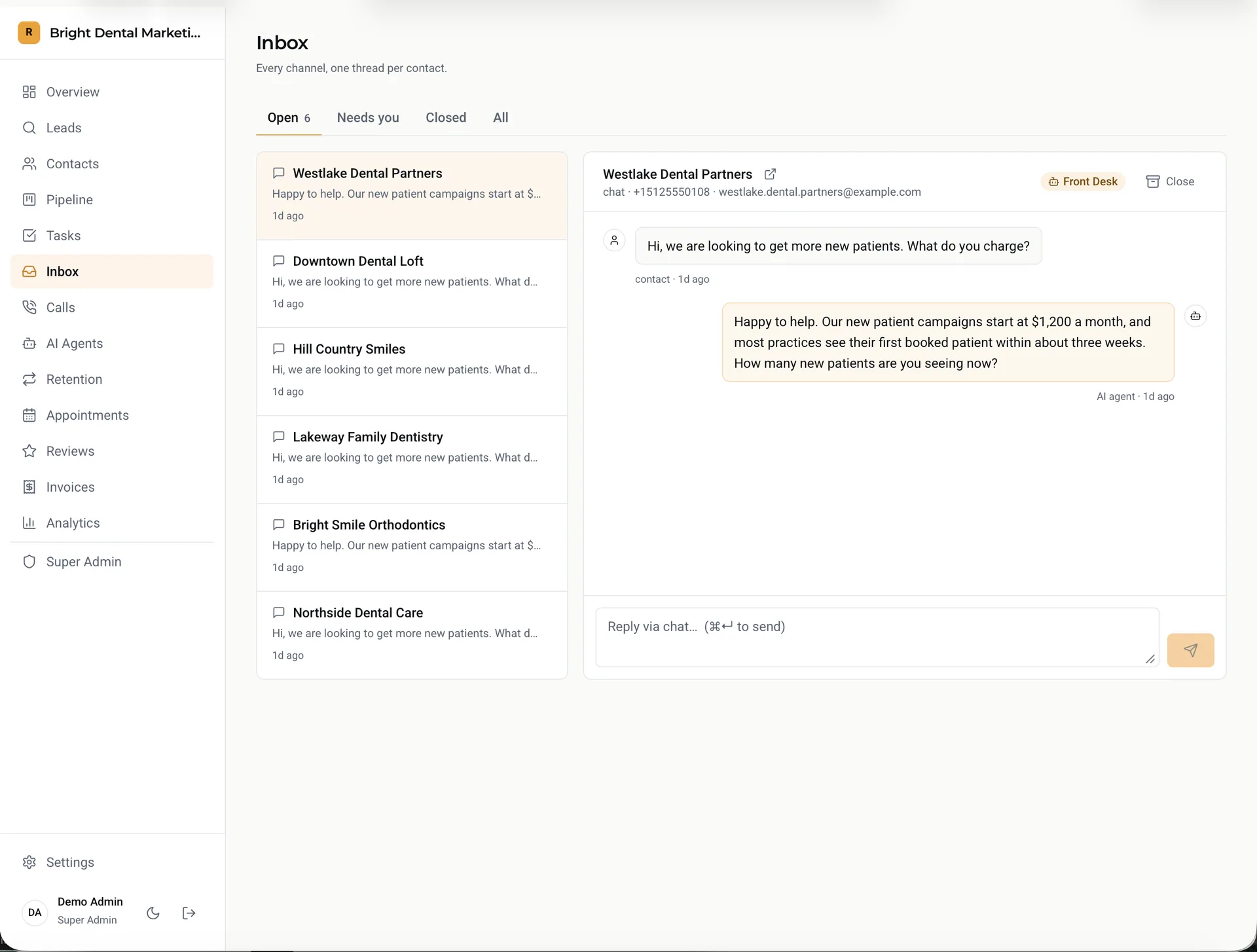 Roster — AI-Powered Business Assistant (Next.js) screenshot 9