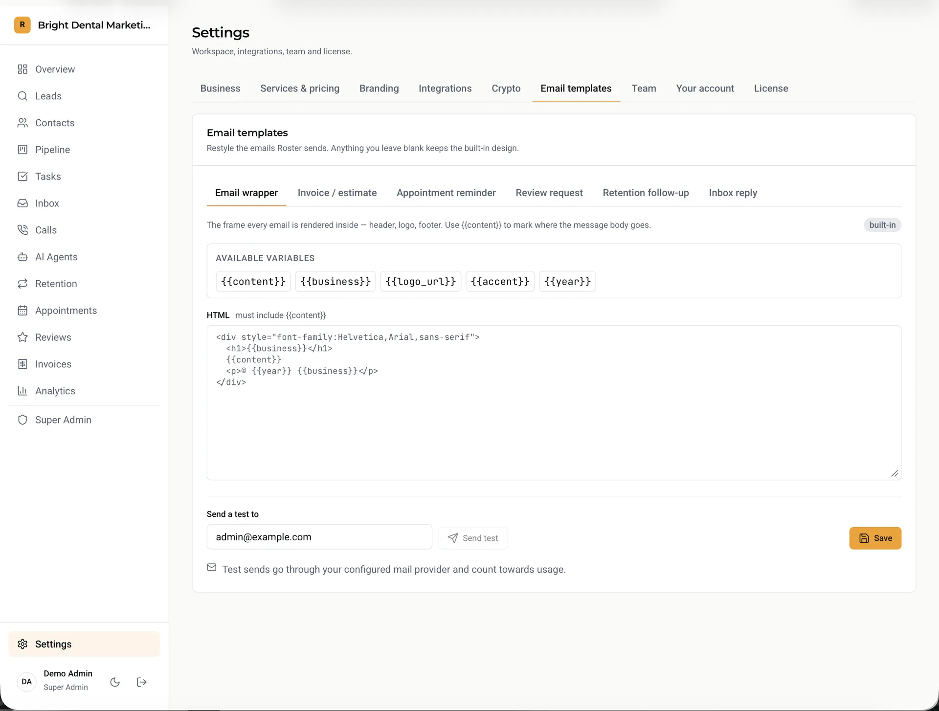 Roster — AI-Powered Business Assistant (Next.js) screenshot 18