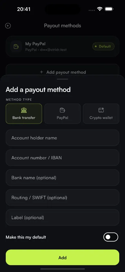 Stridr — Step-to-Earn Rewards App (Flutter + Laravel) screenshot 3