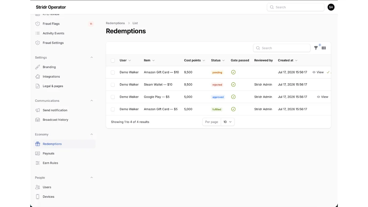 Stridr — Step-to-Earn Rewards App (Flutter + Laravel) screenshot 16