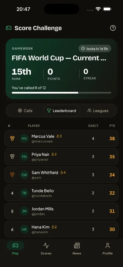 Terrace — Live Sports Scores, Stats & Fan Community (Flutter + Laravel) screenshot 7