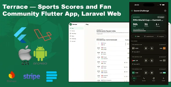 Terrace — Live Sports Scores, Stats & Fan Community (Flutter + Laravel)