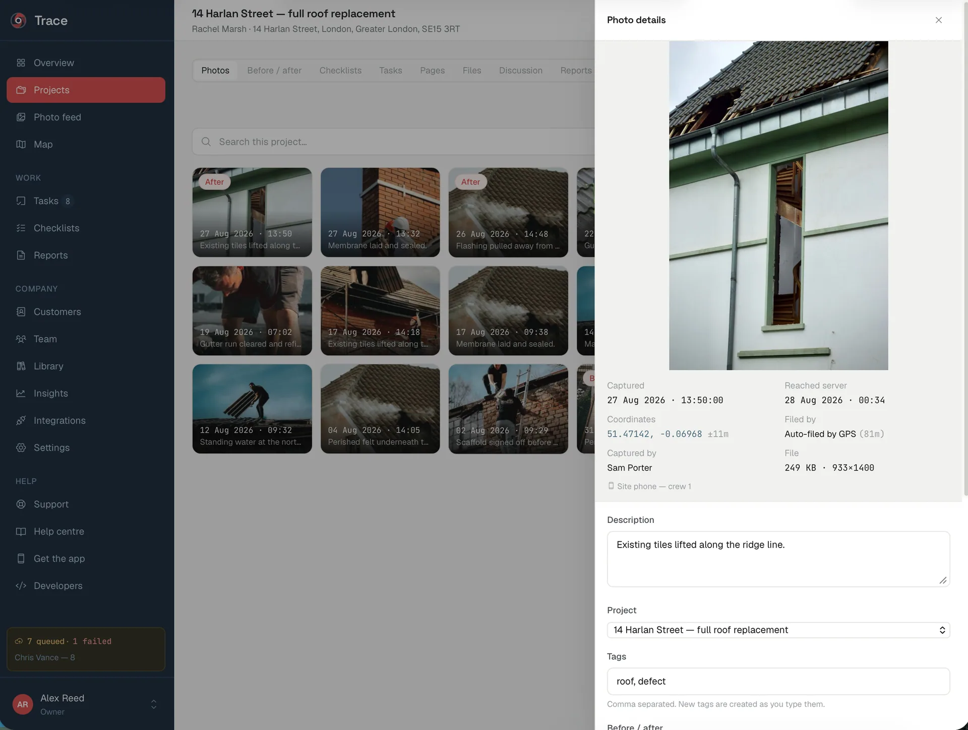 Trace — Job Site Photo Documentation (Flutter + Laravel) screenshot 5