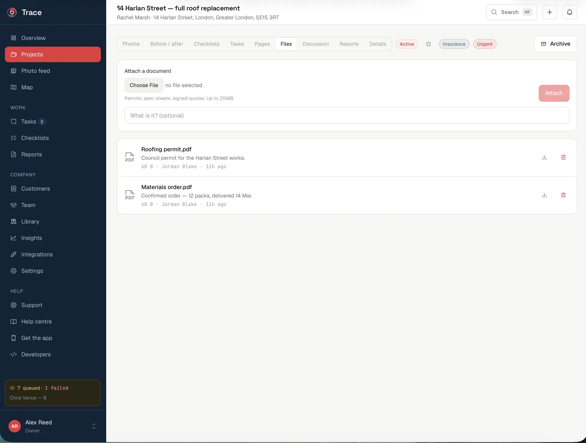 Trace — Job Site Photo Documentation (Flutter + Laravel) screenshot 6