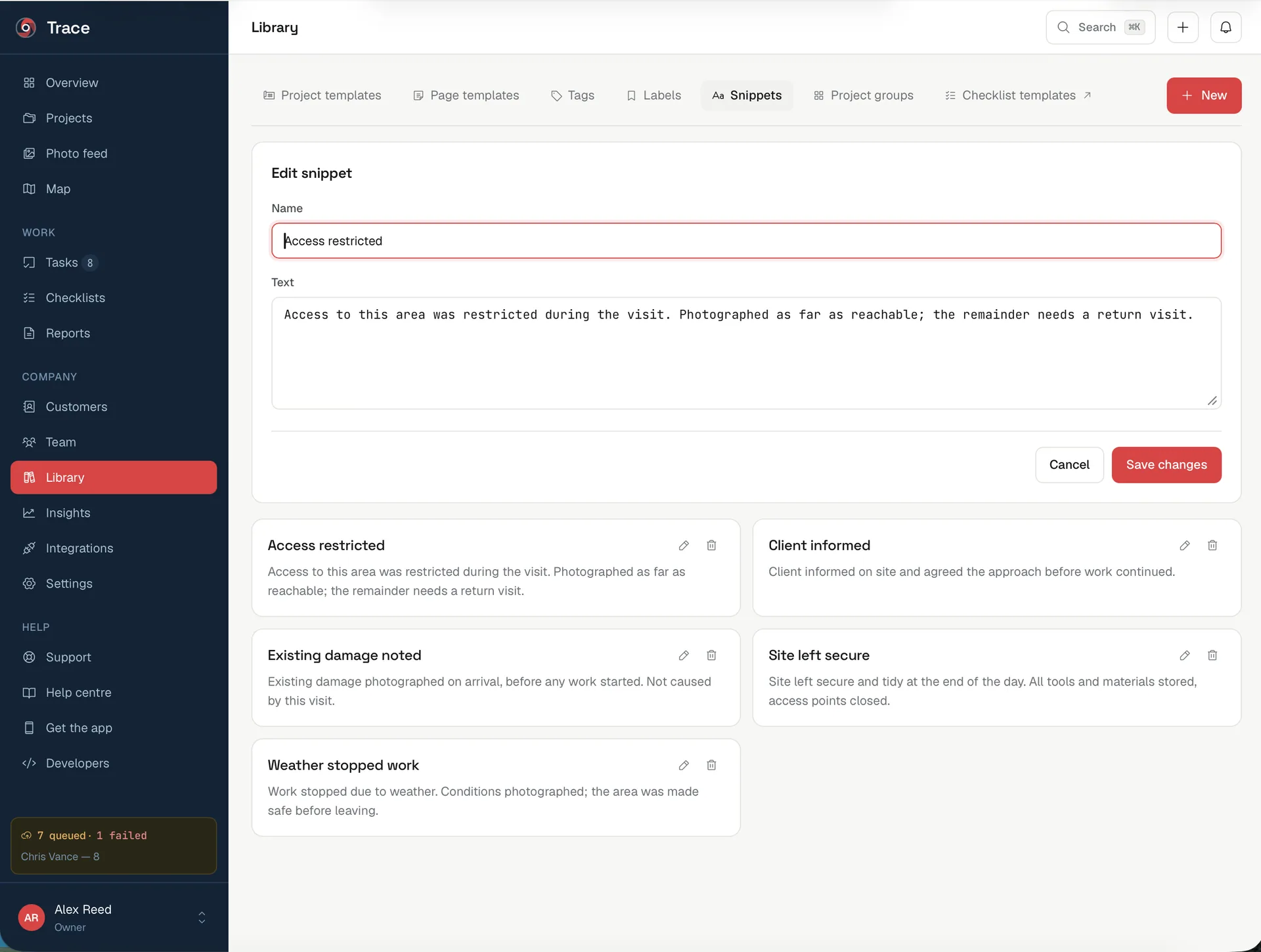 Trace — Job Site Photo Documentation (Flutter + Laravel) screenshot 9