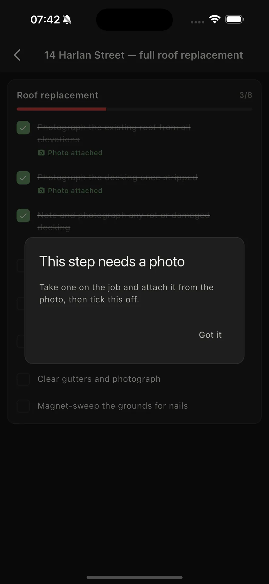 Trace — Job Site Photo Documentation (Flutter + Laravel) screenshot 18
