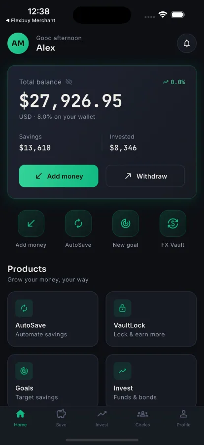 VaultWise — Savings & Investment App (Flutter + Laravel) screenshot 4
