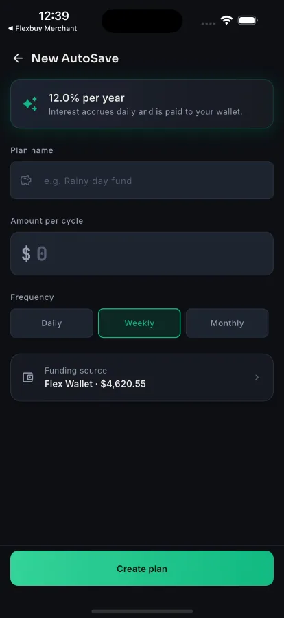 VaultWise — Savings & Investment App (Flutter + Laravel) screenshot 5