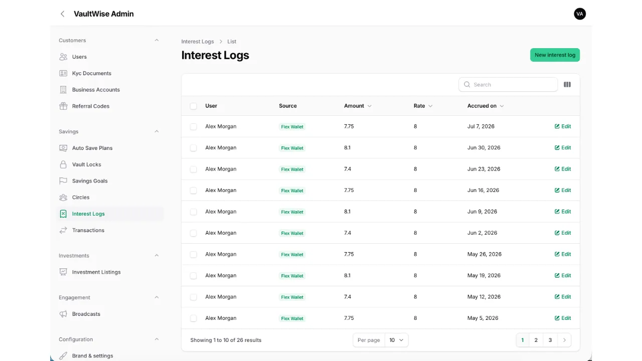 VaultWise — Savings & Investment App (Flutter + Laravel) screenshot 18