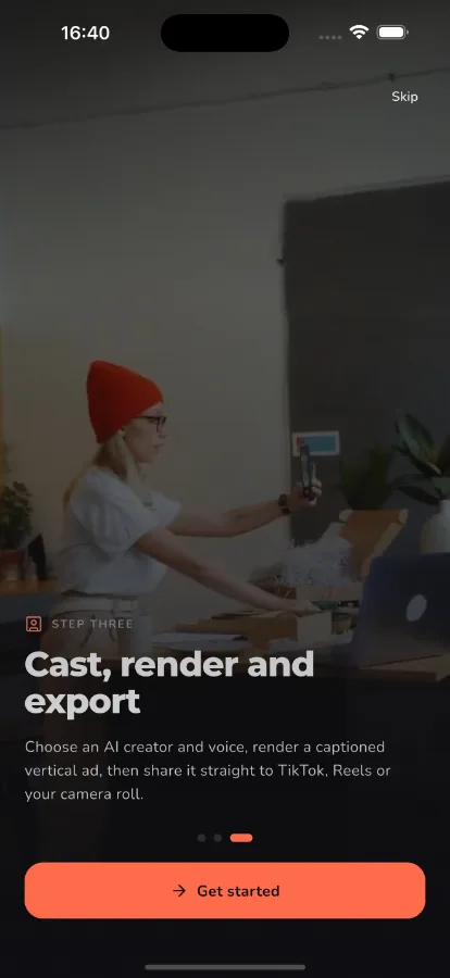 Verve — AI UGC Ad Generator (Flutter + Laravel) screenshot 3