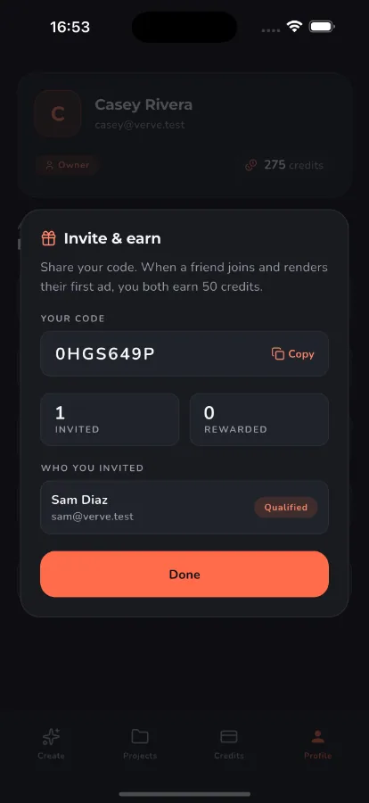 Verve — AI UGC Ad Generator (Flutter + Laravel) screenshot 6